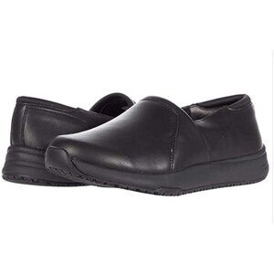 Dr. Scholls Work Womens Dive In Slip On Work Shoes Black Faux Leather Size 8.5